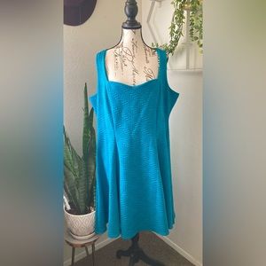 Torrid Dress Women Size 2 Teal Blue Sleeveless Pullover A Line Fully Lined